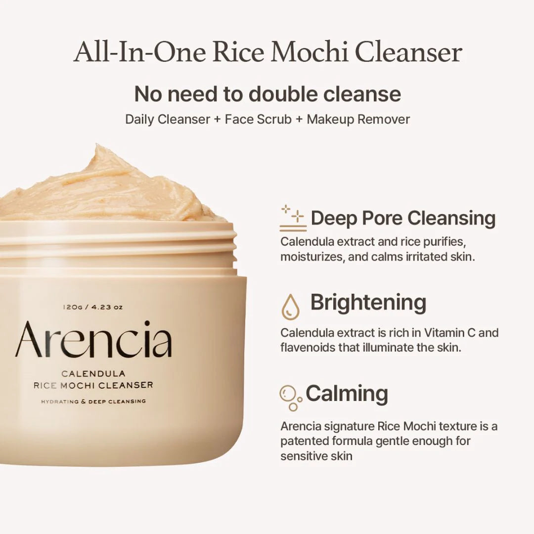 Arencia Calendula Rice Mochi Cleanser 120g