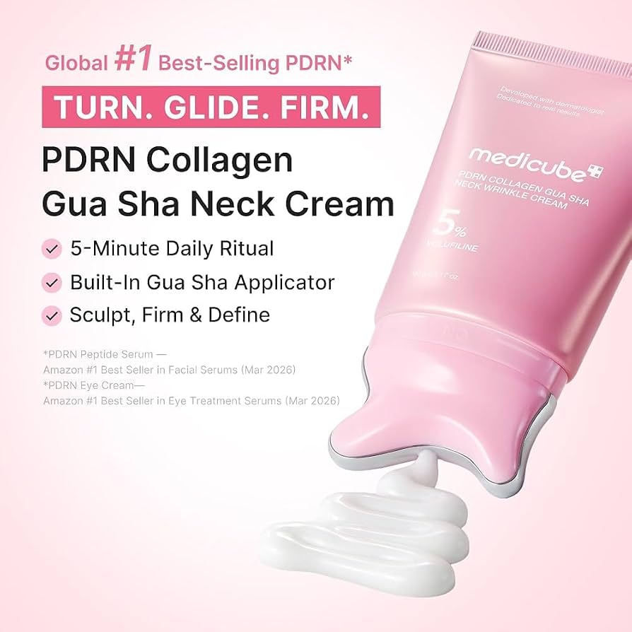 Medicube PDRN Collagen Gua Sha Neck Wrinkle Cream- 90 g | Gua Sha Head