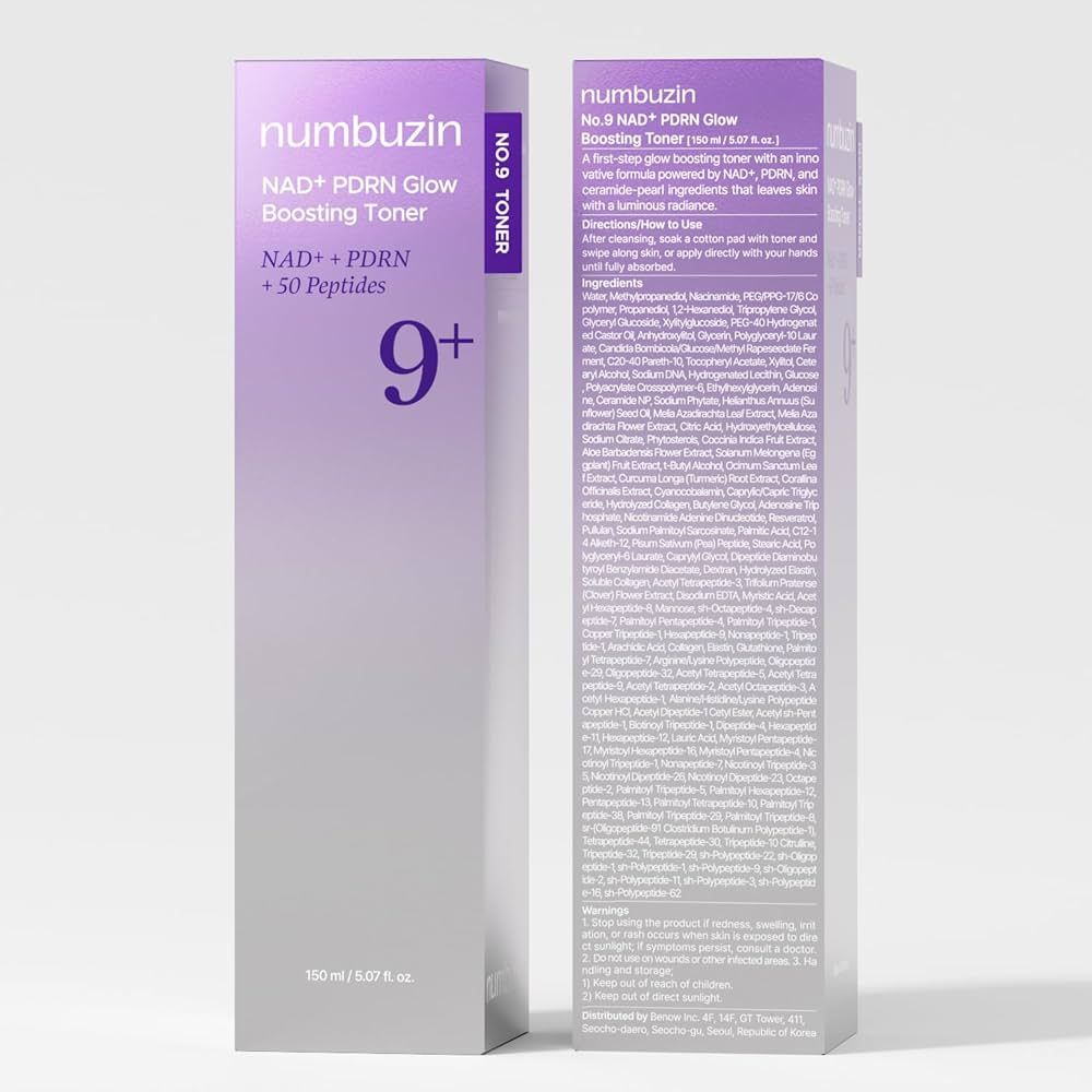 Numbuzin No.9 NAD PDRN Glow
Boosting Toner (150ml)