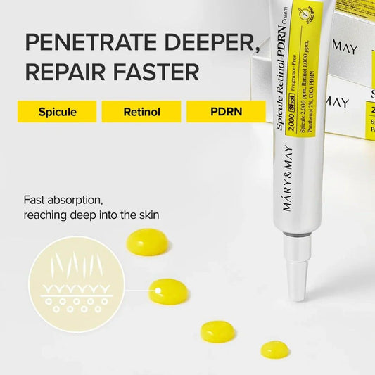 MARY & MAY Spicule Retinol PDRN Cream 2000 Shot (15g)