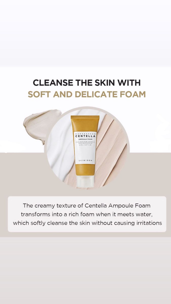 SKIN1004 Centella Face Cleanser Ampoule Foam - Korean Gentle Low pH Wash - 20.0 ml