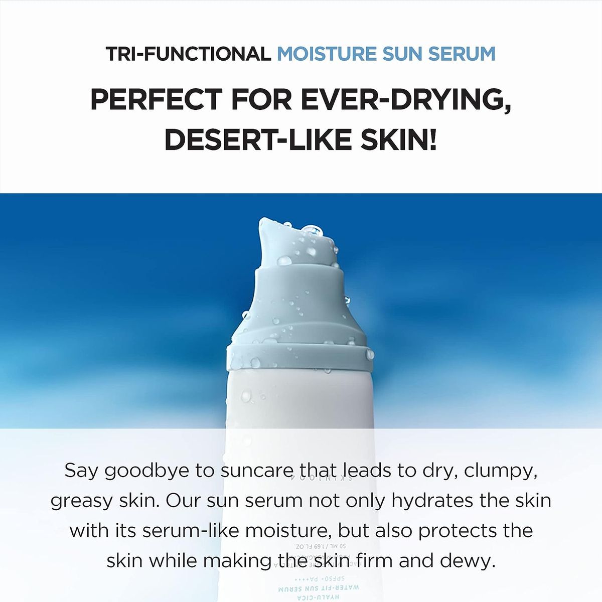 SKIN1004 Centella Water-Fit Sun Serum - Lightweight Moisturizing SPF Glow