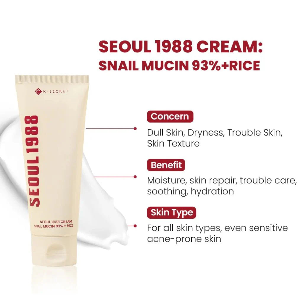 KSECRET - SEOUL 1988 Essence: Snail Mucin 97 Percent + Rice 100ml