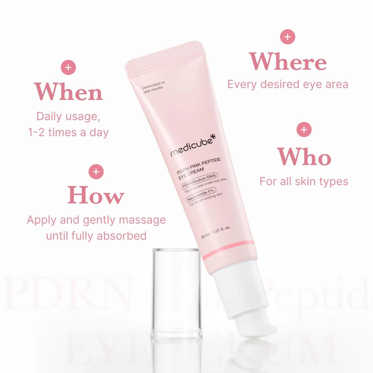 Medicube Pink Peptide Eye Serum for Fine Lines and Uneven Skin Tone 30ml