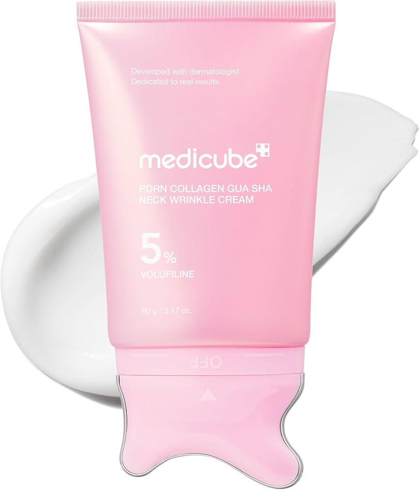 Medicube PDRN Collagen Gua Sha Neck Wrinkle Cream- 90 g | Gua Sha Head