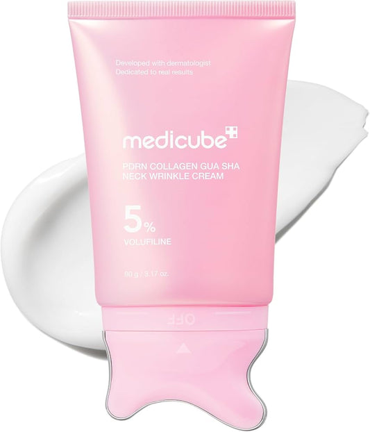 Medicube PDRN Collagen Gua Sha Neck Wrinkle Cream- 90 g | Gua Sha Head